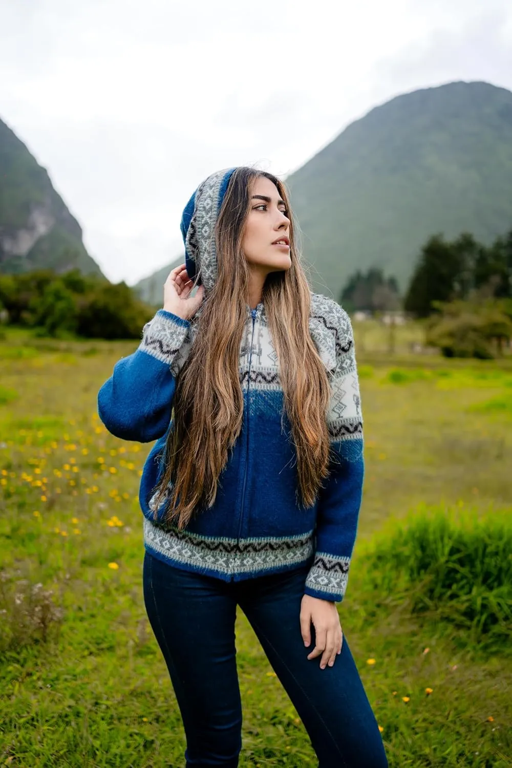 Handmade Alpaca Sweater, Vibrant Colors, Soft and Hypoallergenic, Crafted by Otavalenos Artisans in Ecuador