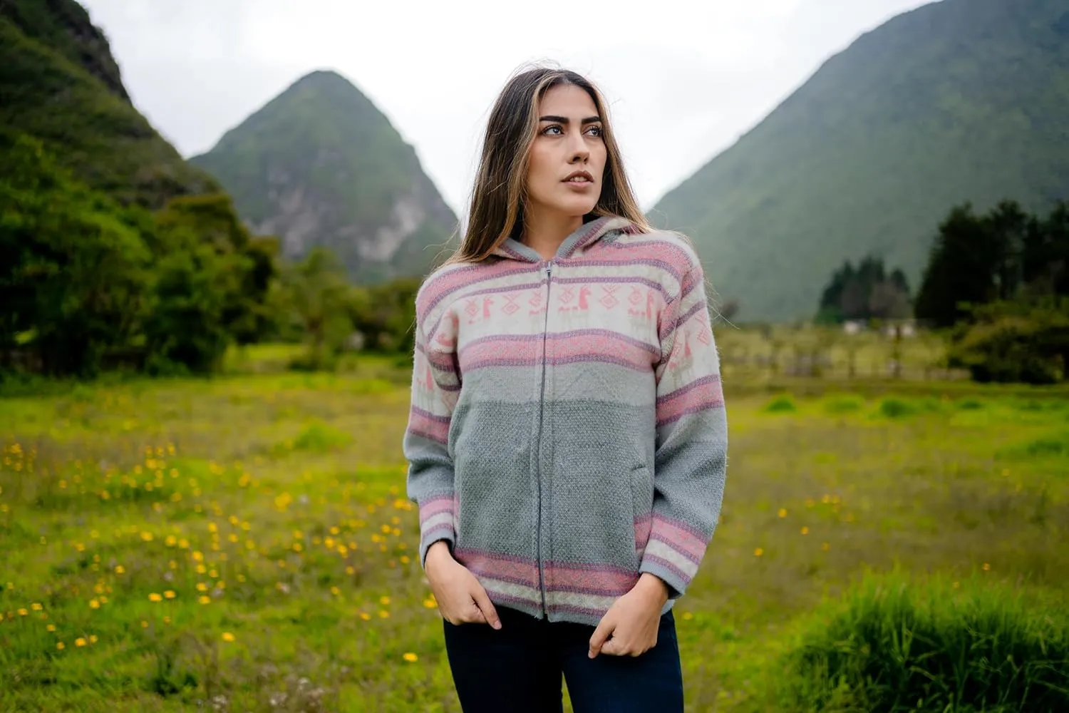 Handmade Alpaca Sweater, Vibrant Colors, Soft and Hypoallergenic, Crafted by Otavalenos Artisans in Ecuador
