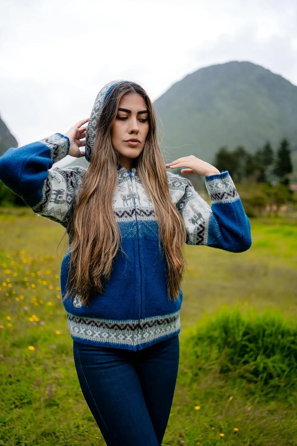 Handmade Alpaca Sweater, Vibrant Colors, Soft and Hypoallergenic, Crafted by Otavalenos Artisans in Ecuador