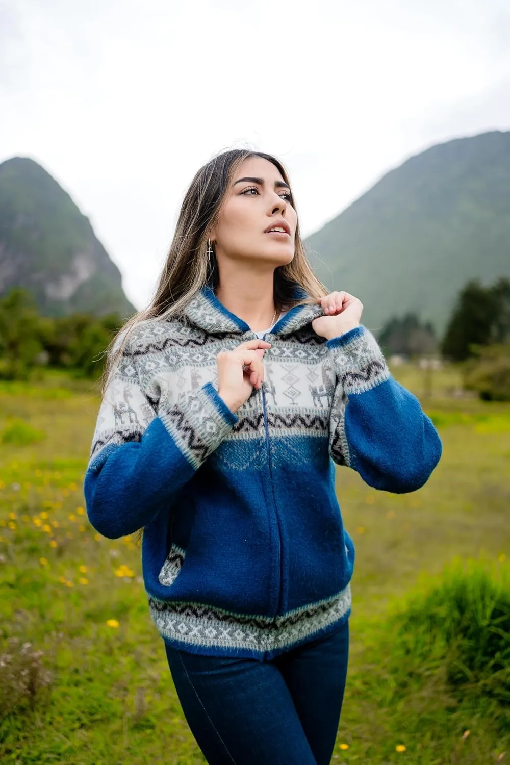 Handmade Alpaca Sweater, Vibrant Colors, Soft and Hypoallergenic, Crafted by Otavalenos Artisans in Ecuador