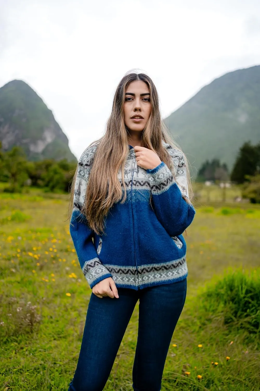 Handmade Alpaca Sweater, Vibrant Colors, Soft and Hypoallergenic, Crafted by Otavalenos Artisans in Ecuador