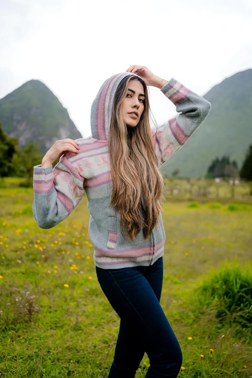 Handmade Alpaca Sweater, Vibrant Colors, Soft and Hypoallergenic, Crafted by Otavalenos Artisans in Ecuador