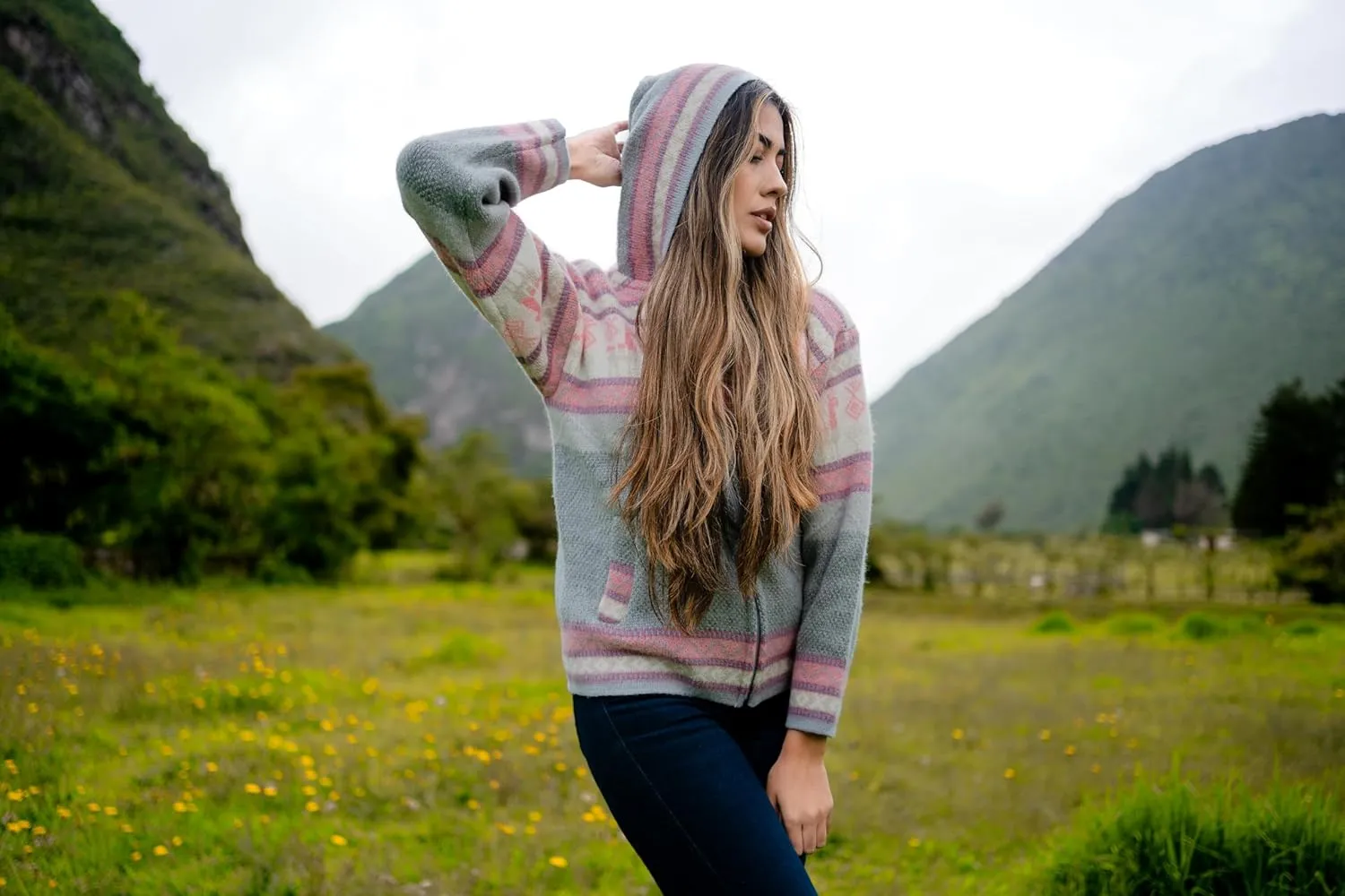 Handmade Alpaca Sweater, Vibrant Colors, Soft and Hypoallergenic, Crafted by Otavalenos Artisans in Ecuador
