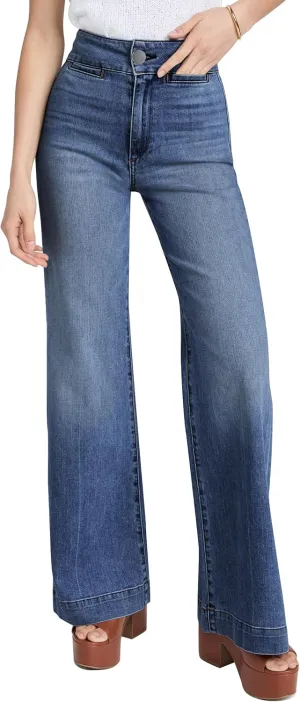 High Waisted Wide Leg Jeans Stretchy Flare Jeans for Women Loose Baggy Denim Pants with Pockets Y2K Trendy