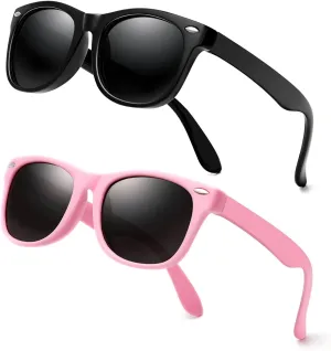 JASPIN Kids Polarized Sunglasses TPEE Rubber Flexible Frame for Boys Girls Age 3-9, 100% UV Protection. Toddler Sunglasses