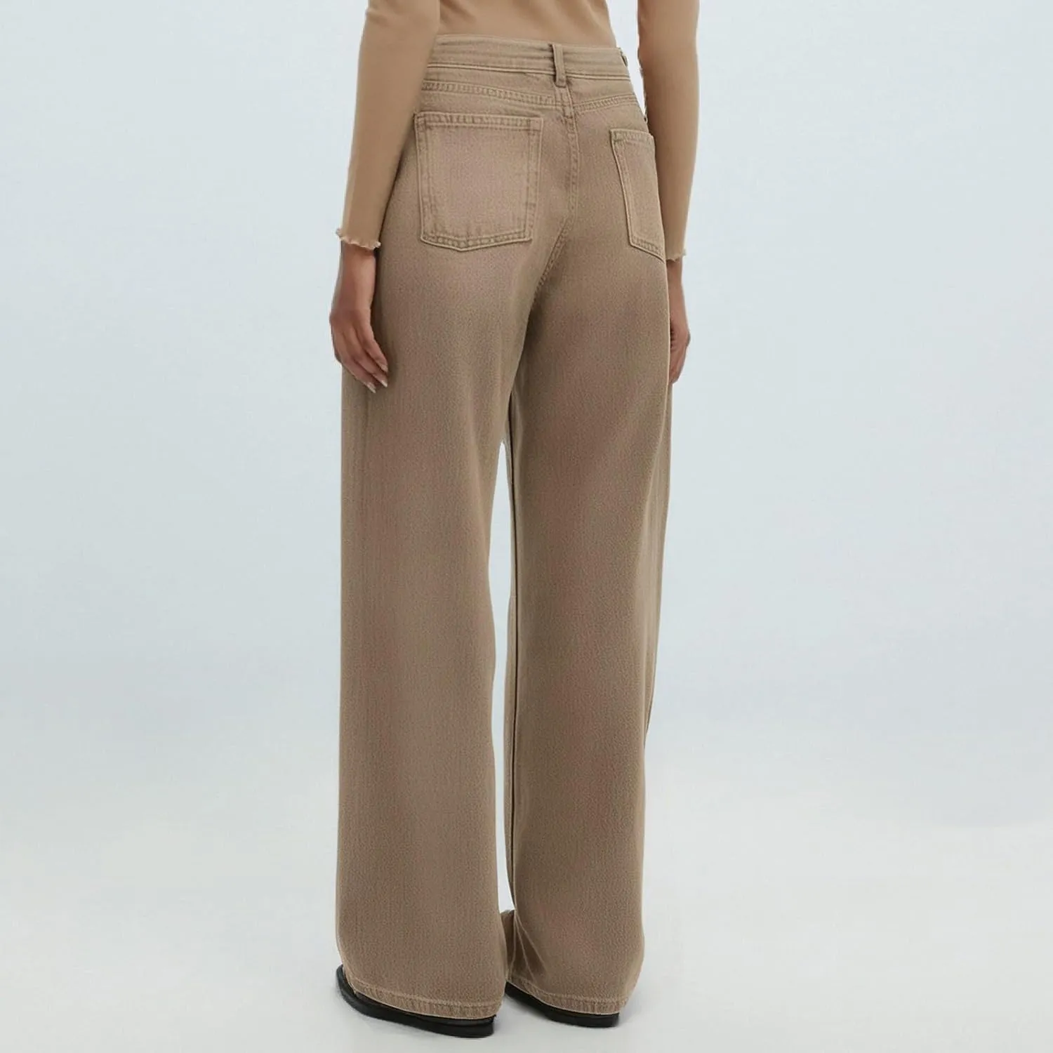 Jeans Women Cargo, Flare Jeans Petite Baggy High Waisted 2025 Trendy Wide Leg Summer Trousers Stretchy