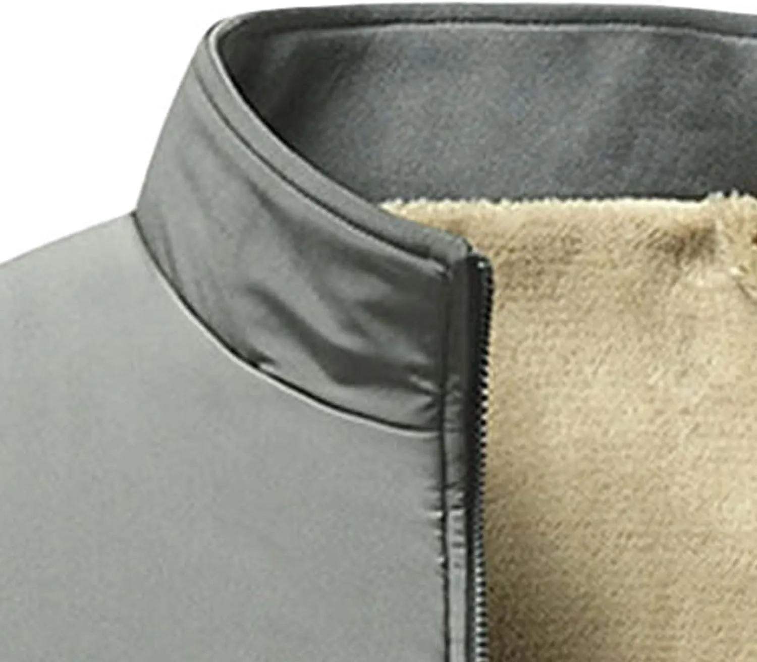 JEsilunmaMY Men's Sherpa Lined Parka Winter Coats Long Sleeve Full-Zip Fleece Jacket Faux Fur Plush Warm Bomber Jacket