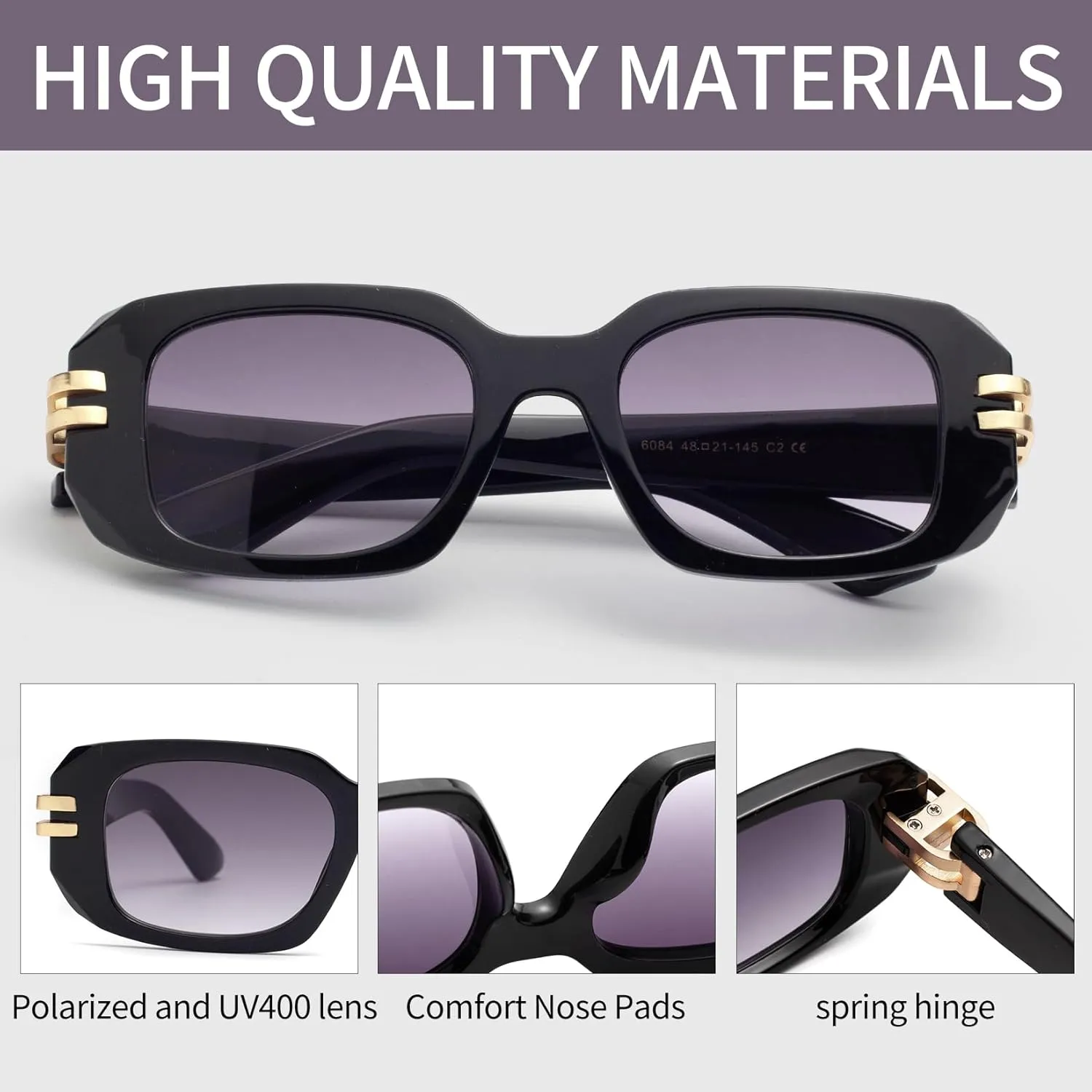 JIMMY SUNSHINE Cat Eye Sunglasses for Women Vintage Square Trendy Cateye Sunglasses