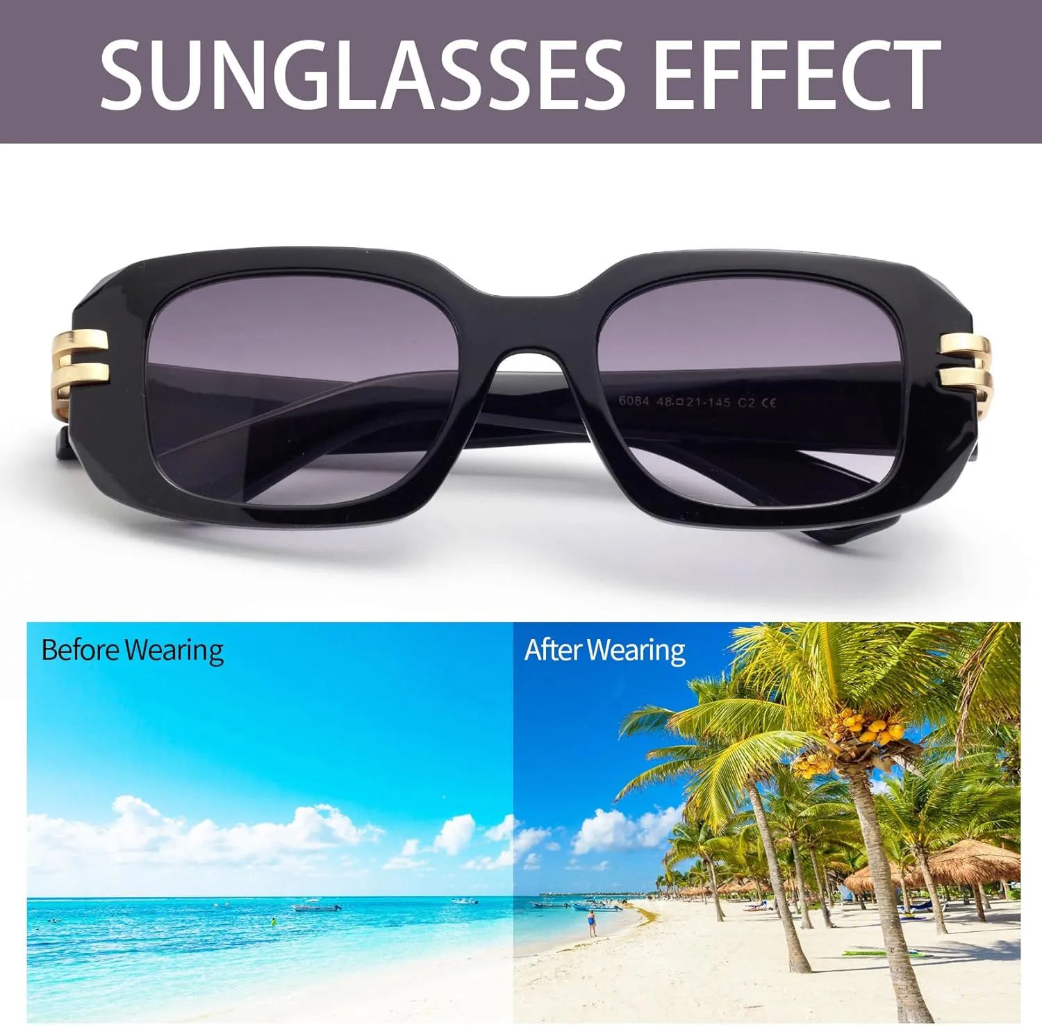 JIMMY SUNSHINE Cat Eye Sunglasses for Women Vintage Square Trendy Cateye Sunglasses