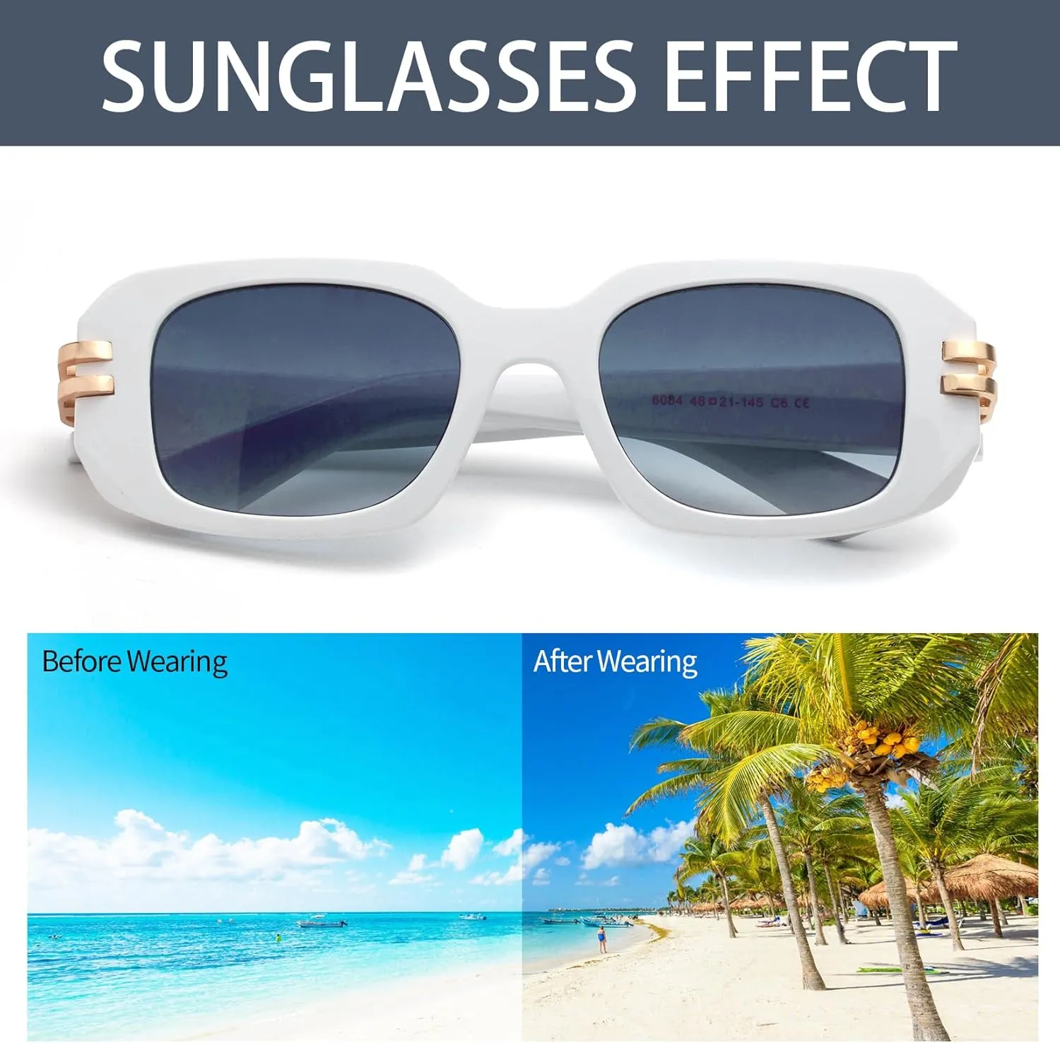 JIMMY SUNSHINE Cat Eye Sunglasses for Women Vintage Square Trendy Cateye Sunglasses
