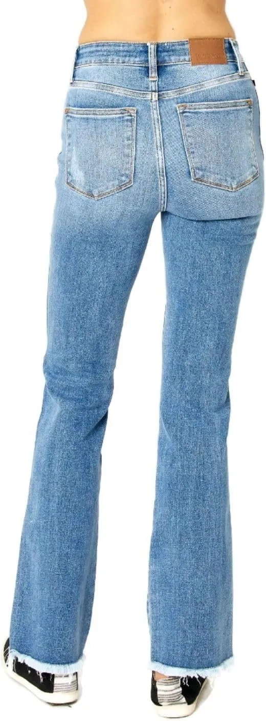 Judy Blue Women's High Waist Distressed Boot Cut Jeans