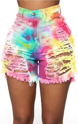JUNBOON Women's Juniors Denim Shorts High Waisted Frayed Raw Hem Tassels Short Pants Jeans