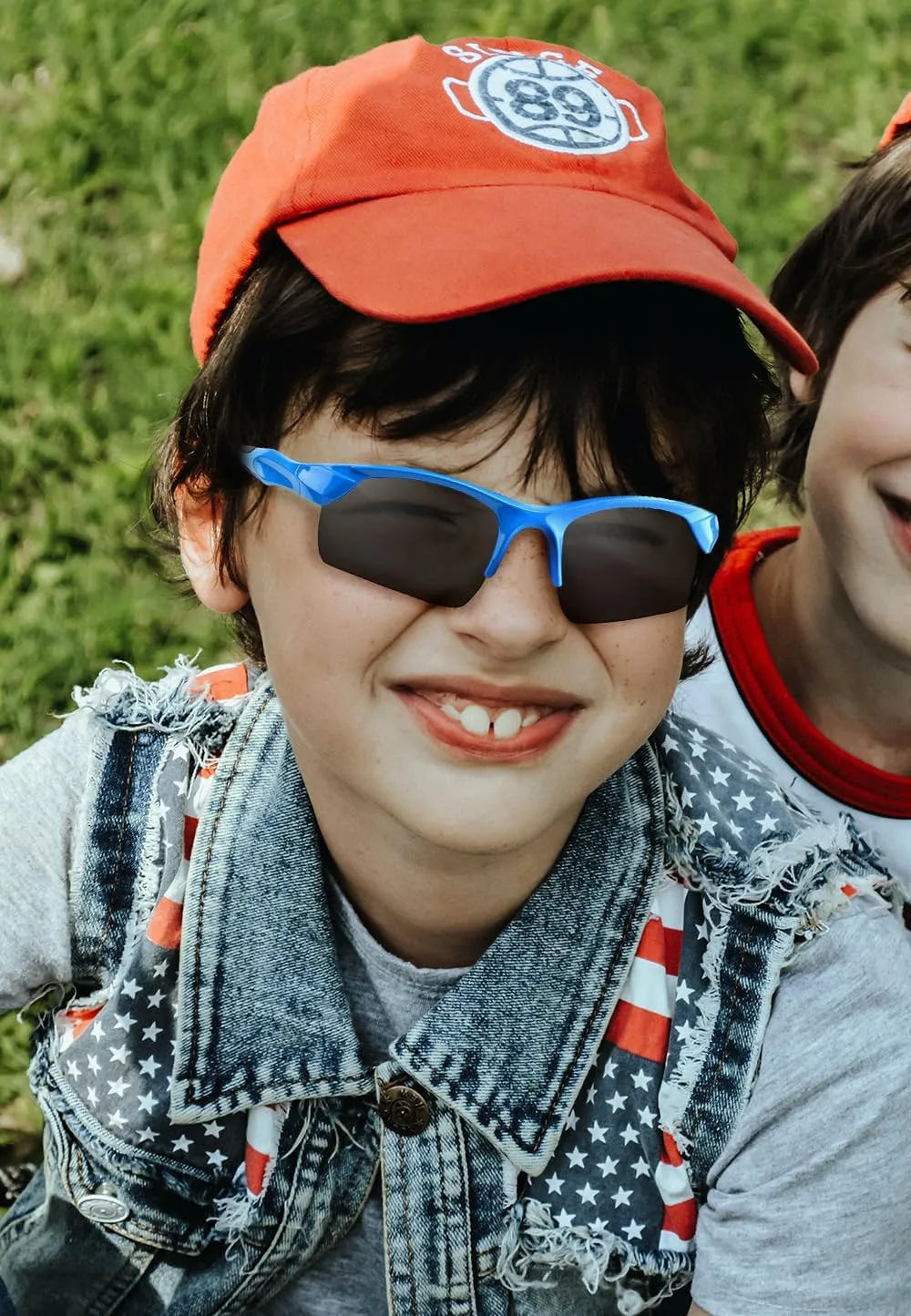 KENBO Kids Sunglasses for Boys Girls Wrap Around Sports Sunglasses with UV Protection Age 3-8