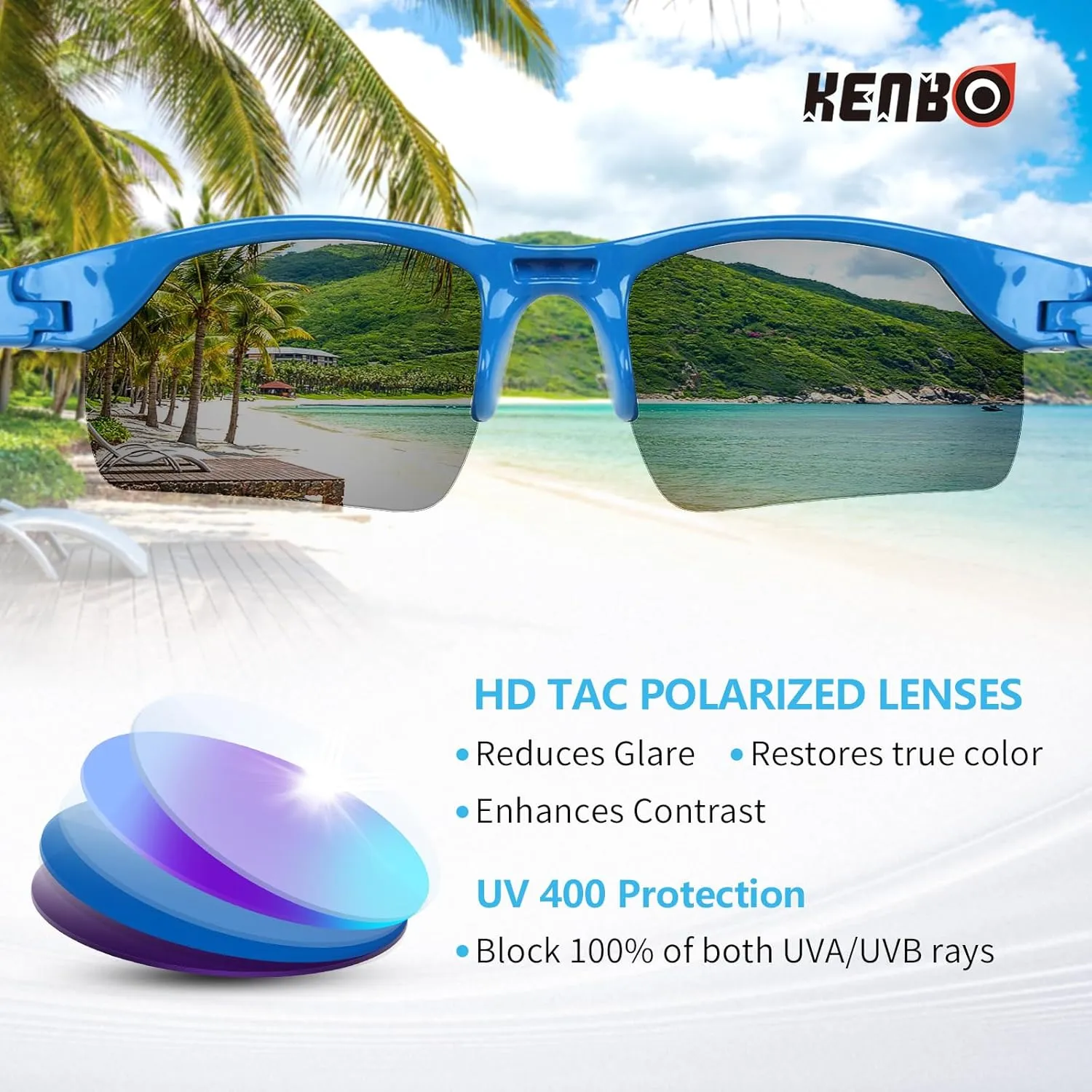 KENBO Kids Sunglasses for Boys Girls Wrap Around Sports Sunglasses with UV Protection Age 3-8