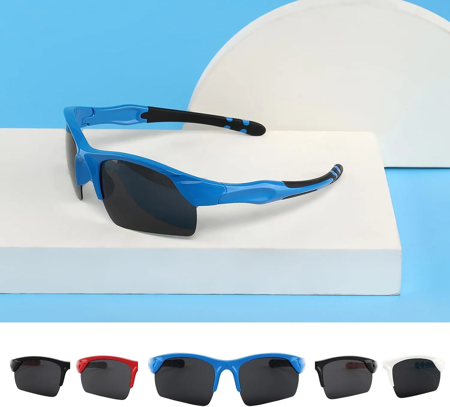 KENBO Kids Sunglasses for Boys Girls Wrap Around Sports Sunglasses with UV Protection Age 3-8