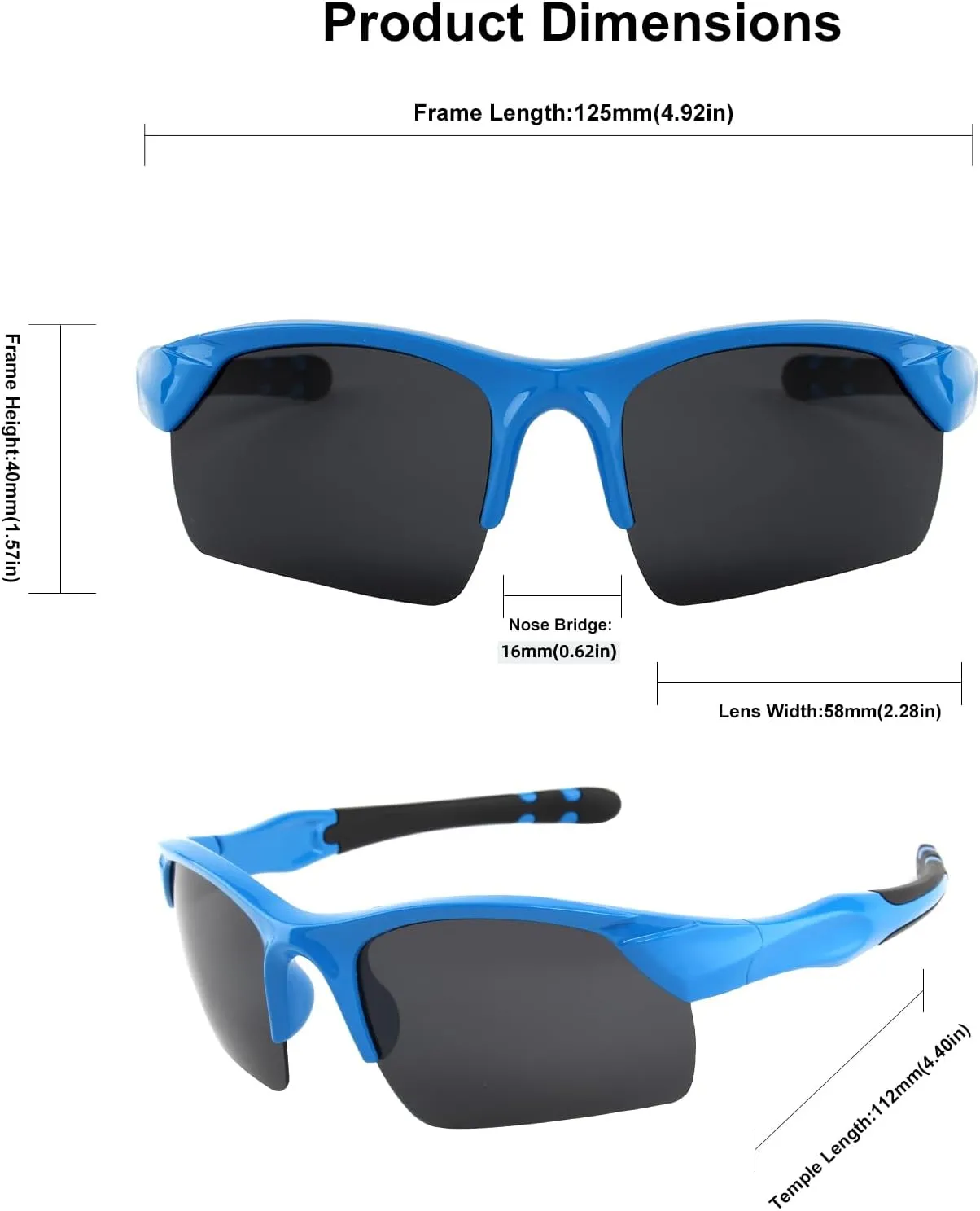 KENBO Kids Sunglasses for Boys Girls Wrap Around Sports Sunglasses with UV Protection Age 3-8