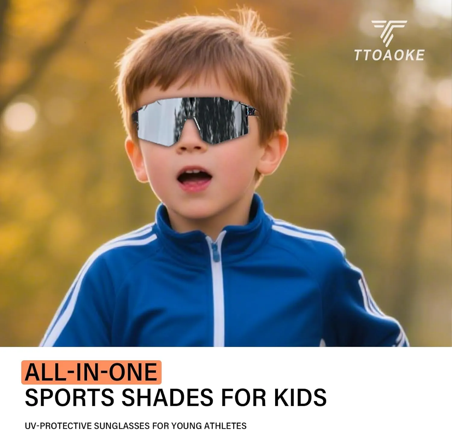 Kids Sunglasses,Youth Baseball Glasses for Boys Girls Age 6-14,Sports UV Protection Goggles for Softball Cycling