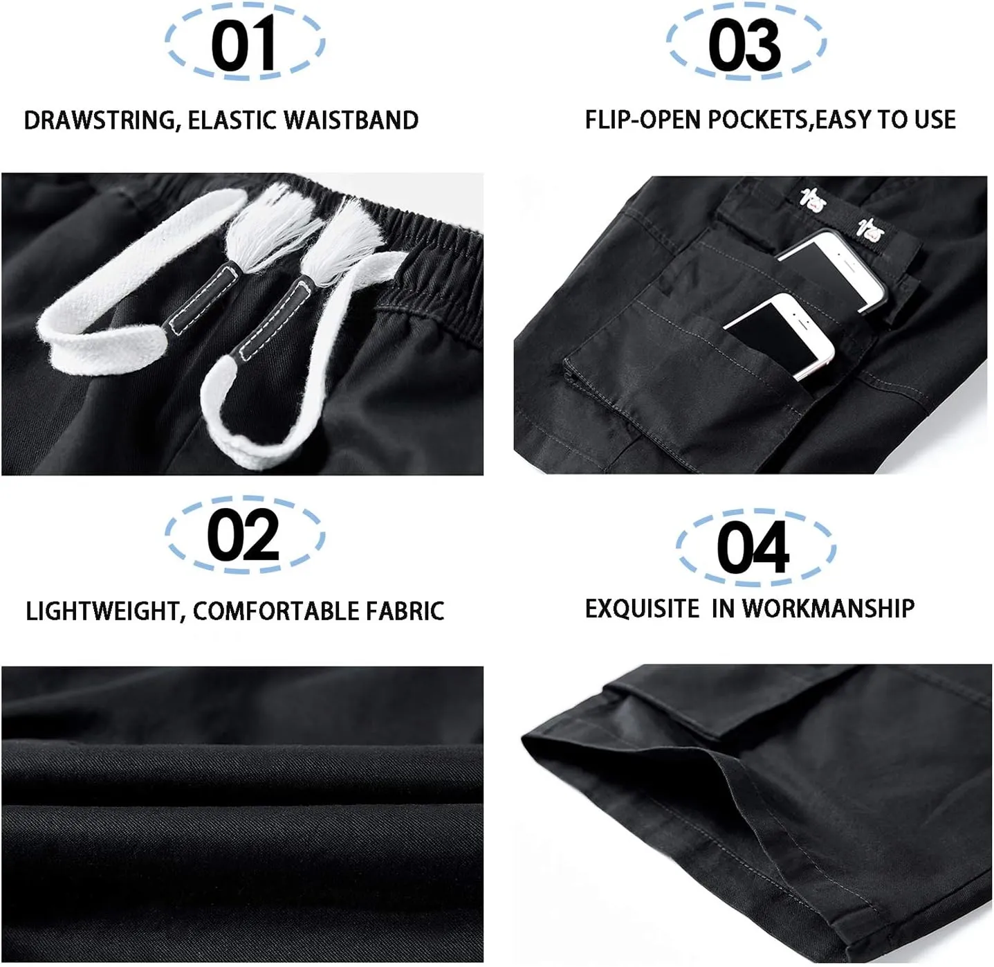 Kolongvangie Men's Cargo Shorts Casual Drawstring Pull On Cotton Summer Big & Tall Relaxed Fit Work Shorts