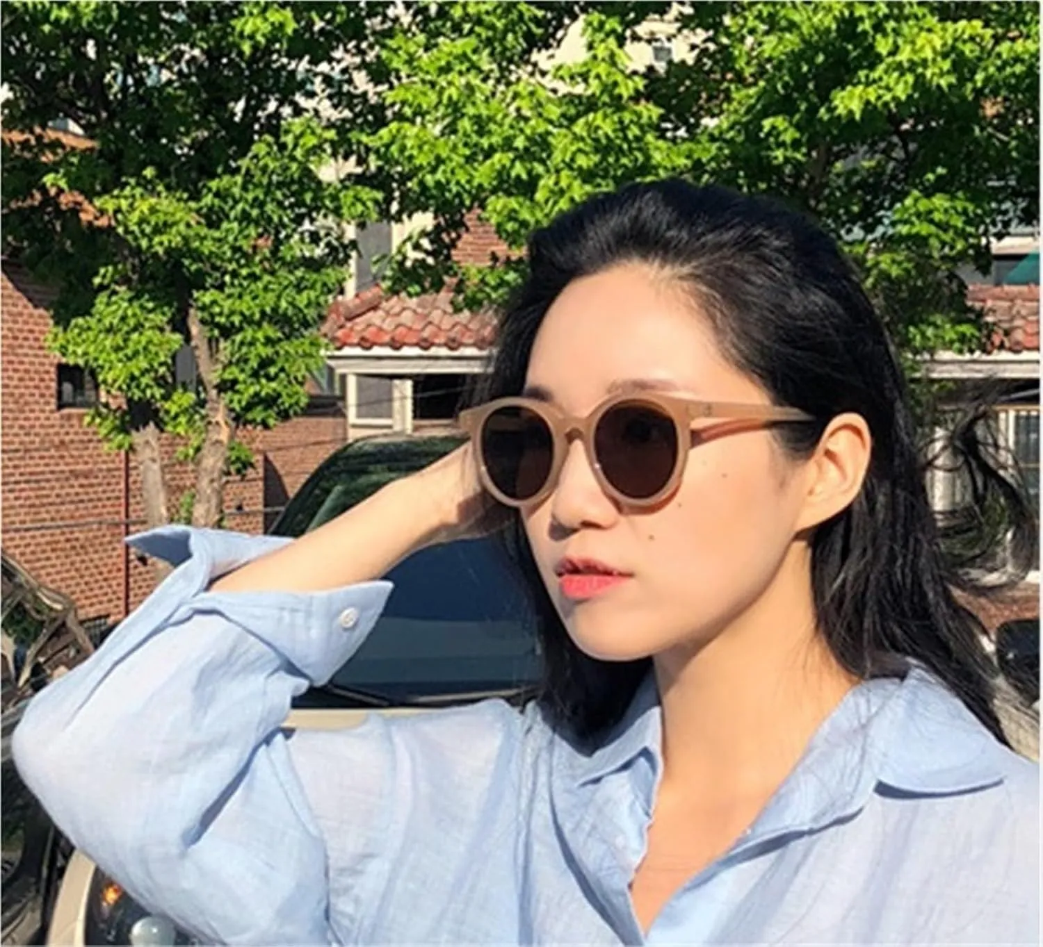 Large Frame Round Men Outdoor Sunglasses Sports Women Driving Shopping Sun Glasses