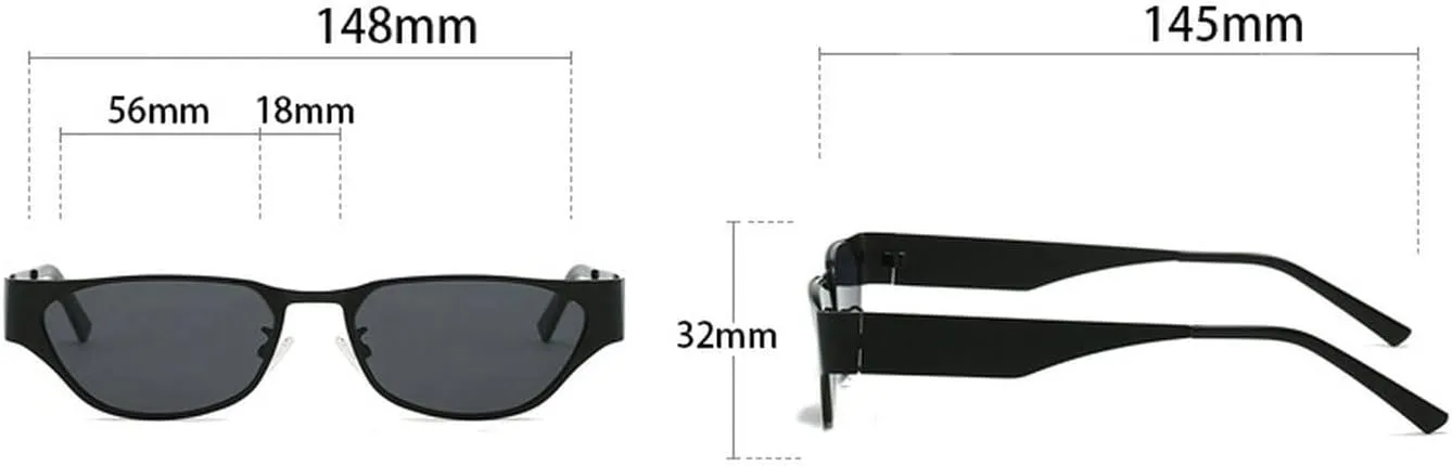 laureles Small Cat Eye Sunglasses for Women Vintage Y2K Sun Glasses Men Metal Gradient Black Shades Female
