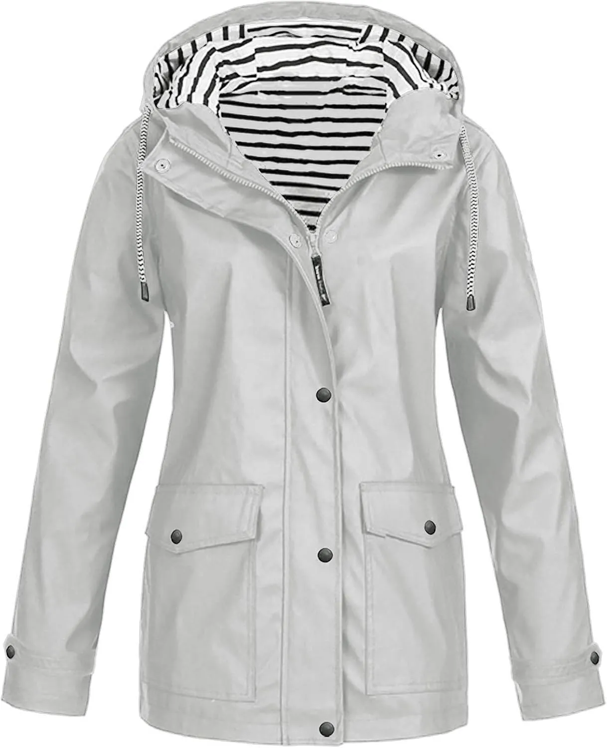 LCMTWX Windbreaker Long Rain Jacket Hooded Solid Women Coat Rain Raincoat Women's Coat Outdoor Raincoat Rain Jacket Womens