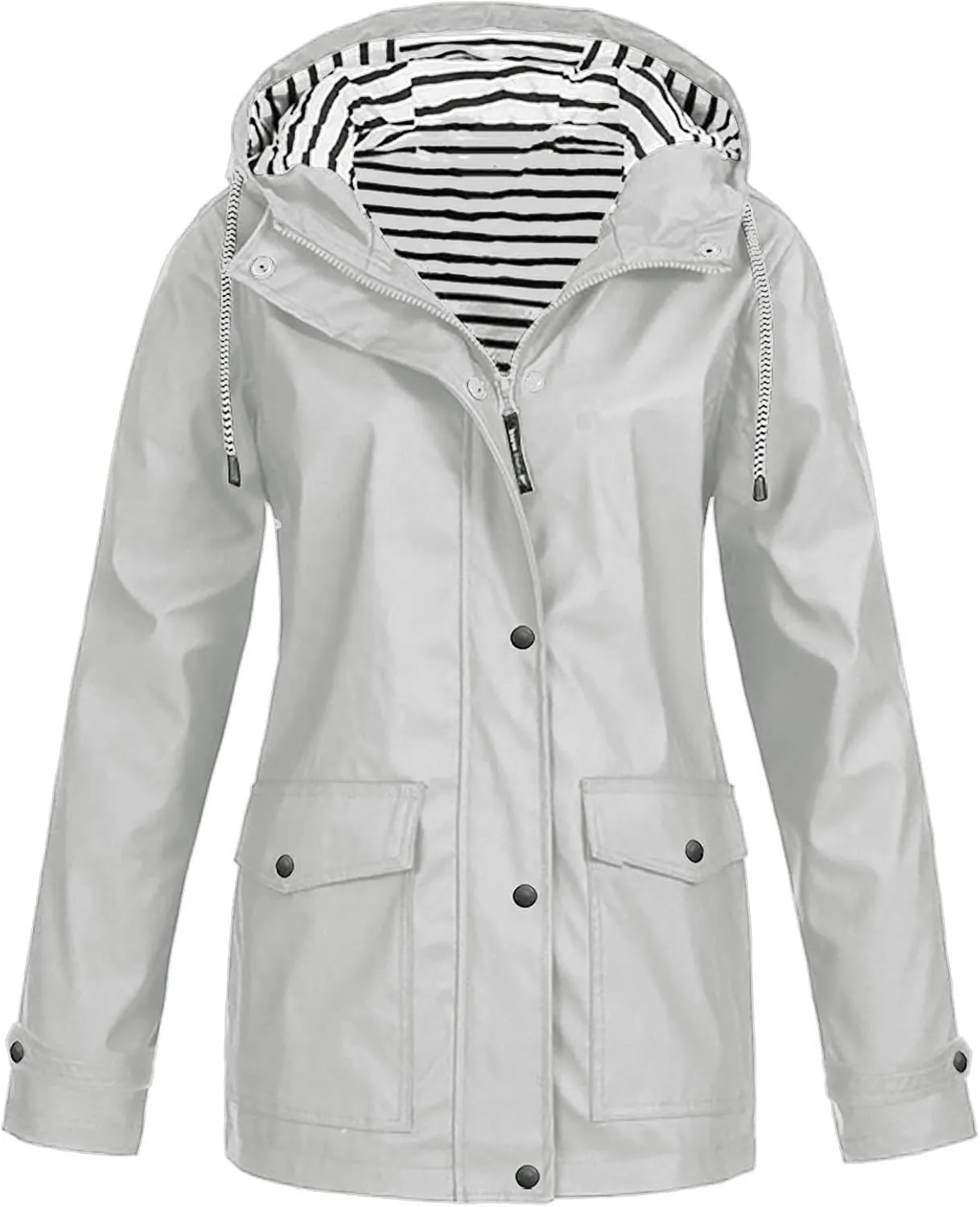 LCMTWX Windbreaker Long Rain Jacket Hooded Solid Women Coat Rain Raincoat Women's Coat Outdoor Raincoat Rain Jacket Womens