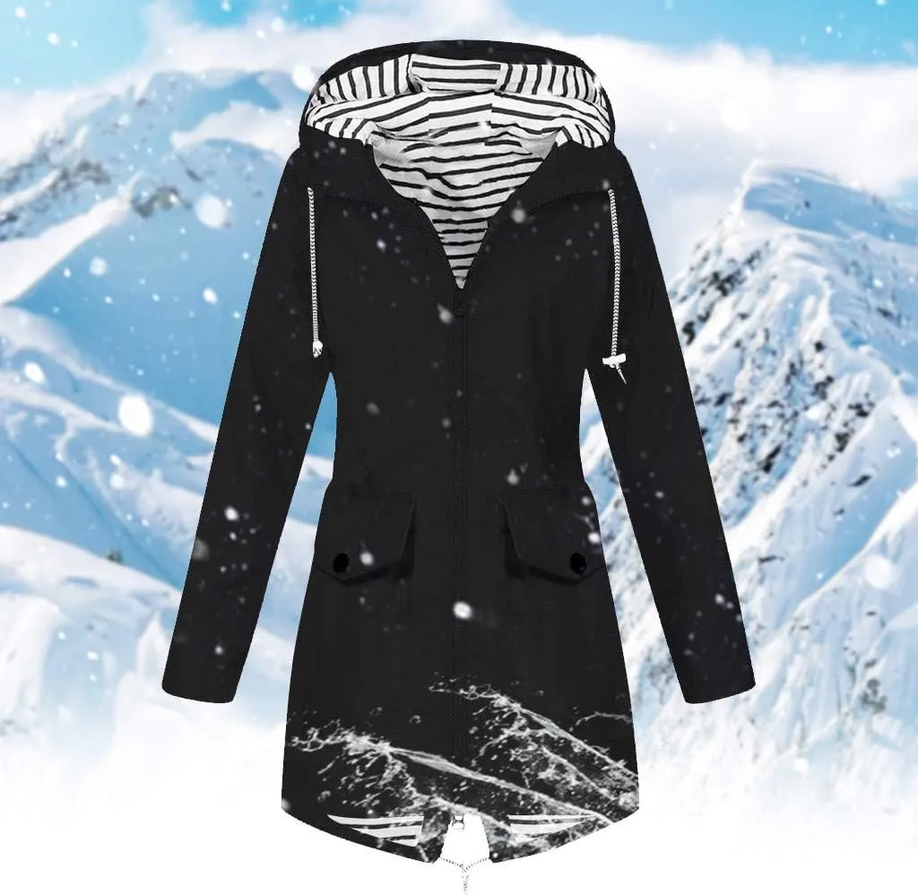LCMTWX Windbreaker Long Rain Jacket Jacket Windproof Outdoor Coat Plus Women's Coat Fashion 2023 Long Sleeve Rain Jacket