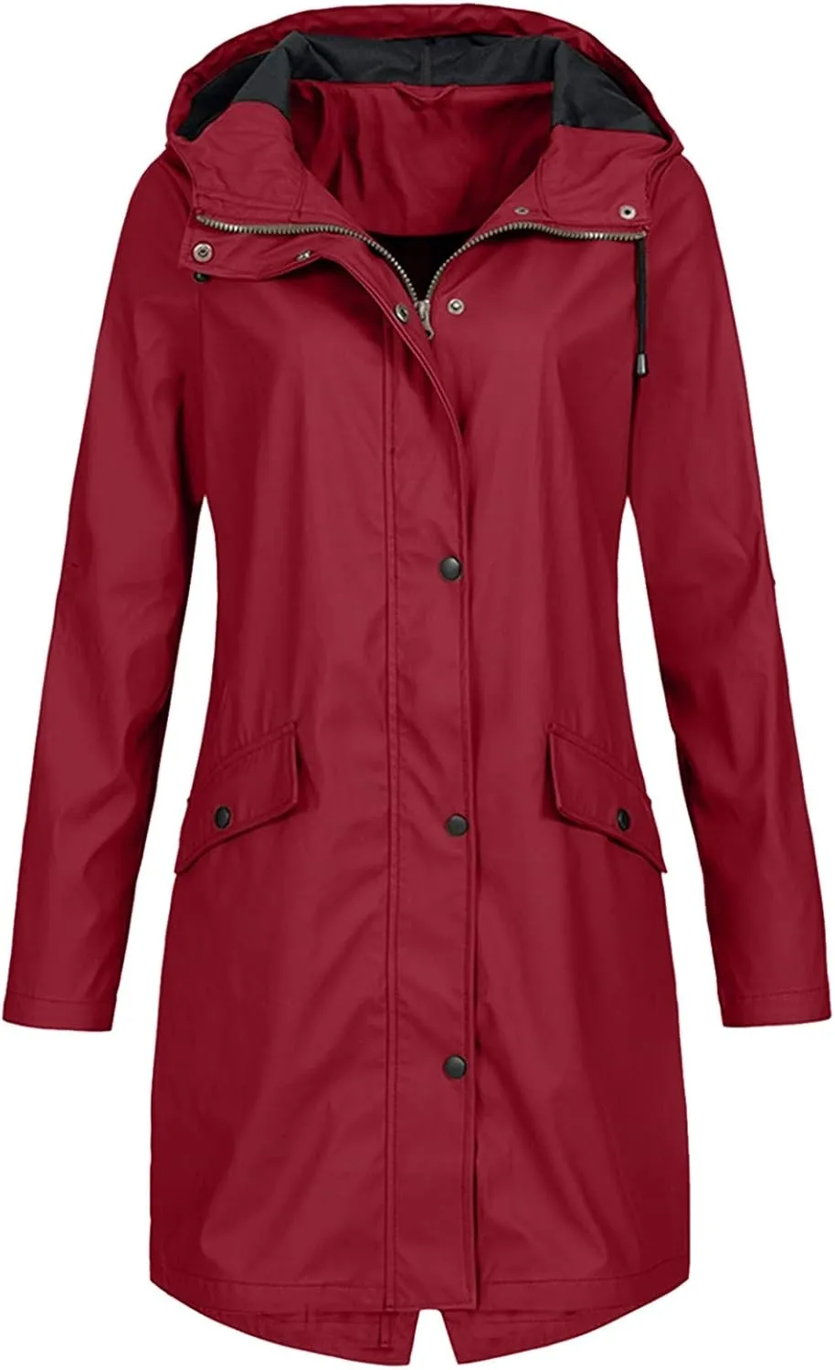 LCMTWX Women Oversized Fleece Lined Raincoat Solid Women Coat Rain Raincoat Women's Coat Outdoor Warm Rain Jacket Rain