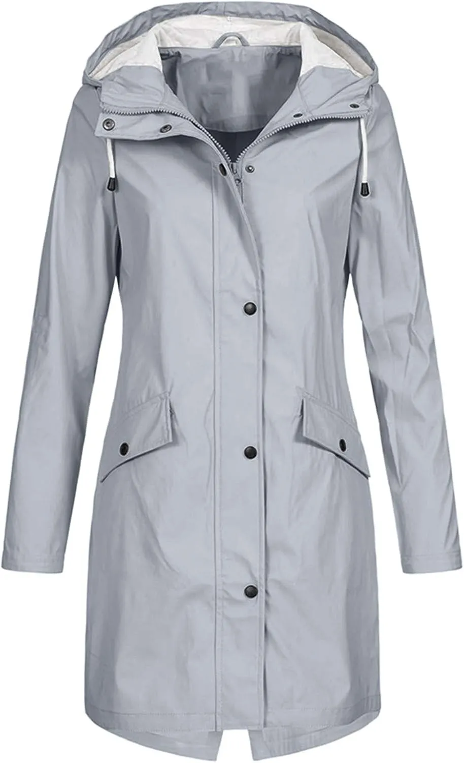 LCMTWX Women Oversized Fleece Lined Raincoat Solid Women Coat Rain Raincoat Women's Coat Outdoor Warm Rain Jacket Rain