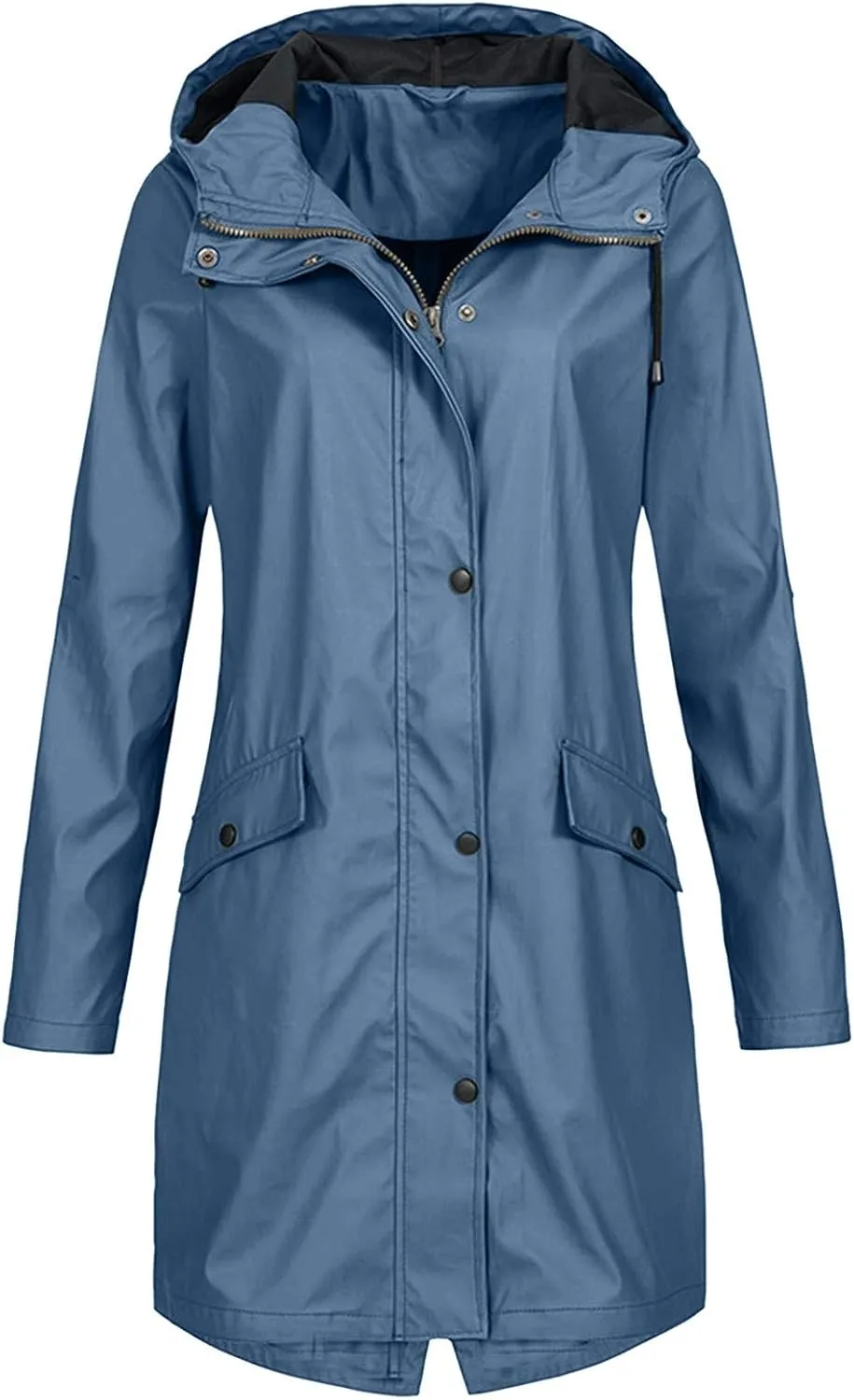 LCMTWX Women Oversized Fleece Lined Raincoat Solid Women Coat Rain Raincoat Women's Coat Outdoor Warm Rain Jacket Rain