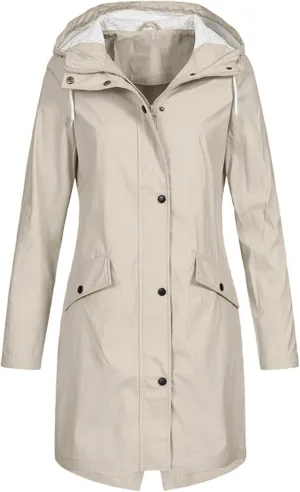 LCMTWX Women's Waterproof Hooded Rain Jacket Solid Women Coat Rain Raincoat Women's Coat Raincoat With Hood Rain Jacket