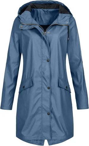 LCMTWX Women's Waterproof Hooded Rain Jacket Solid Women Coat Rain Raincoat Women's Coat Raincoat With Hood Rain Jacket
