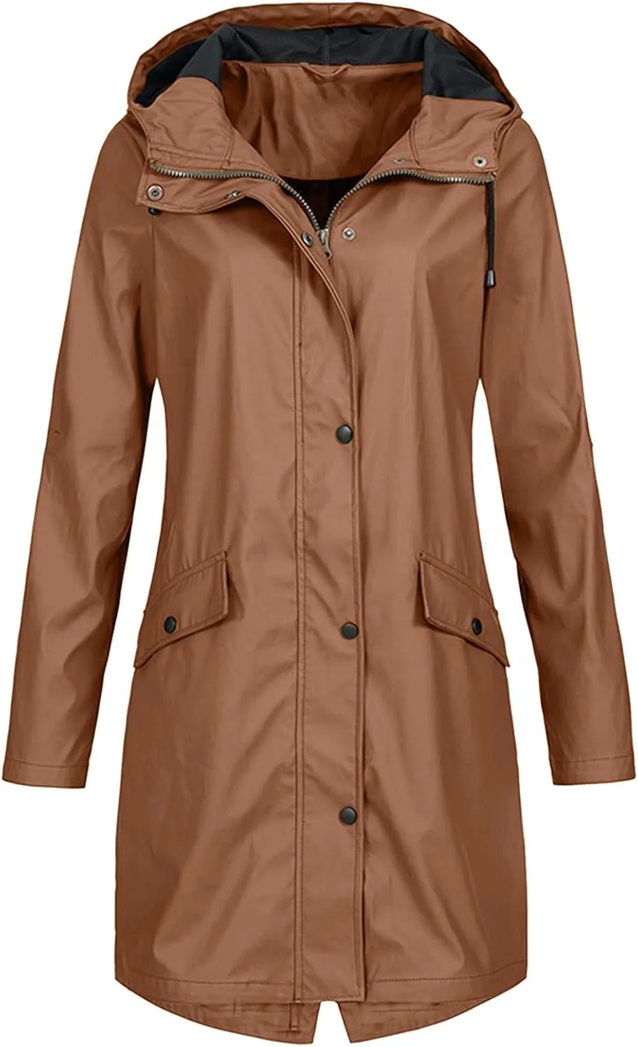 LCMTWX Women's Waterproof Hooded Rain Jacket Solid Women Coat Rain Raincoat Women's Coat Raincoat With Hood Rain Jacket