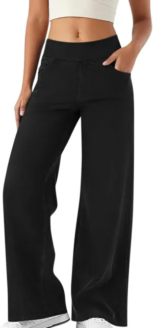 Leggings That Look Like Jeans Women Tummy Control Pull On Stretchy Jeans High Waisted Skinny Jean Leggings with Pockets