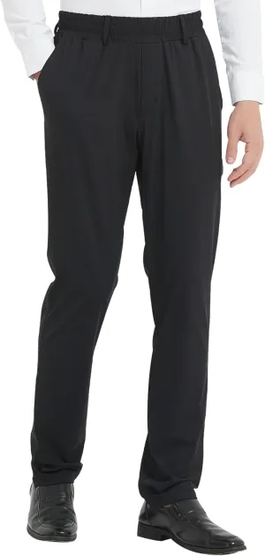 LETAOTAO Lightweight Mens Elastic Waist Pants for Seniors - Stretch Fit, Wrinkle-Free Easy Pull-On with Magnetic Button Fly