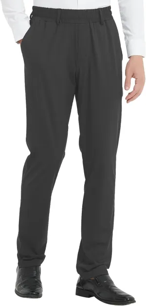 LETAOTAO Lightweight Mens Elastic Waist Pants for Seniors - Stretch Fit, Wrinkle-Free Easy Pull-On with Magnetic Button Fly