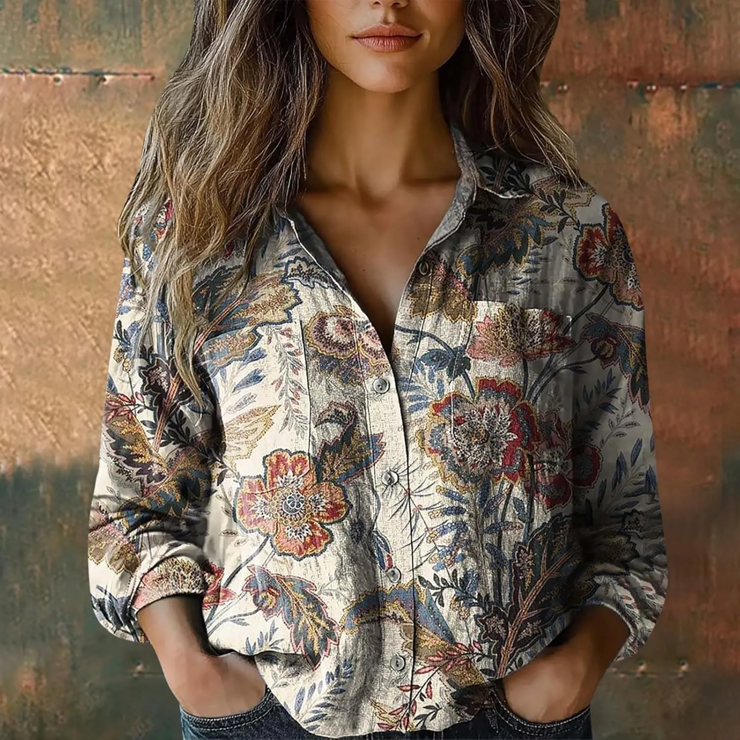 Linen Shorts for Women Fashion Down Shirts Casual Tops Long Sleeve Blouse Rolled Cuffed Short Sleeve Blouse