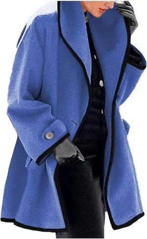 LIXIAO Womens Coat Trench Cardigan Winter Wool Coat Open Front Long Sleeve Jacket Stylish Casual Long Overcoat Outwear