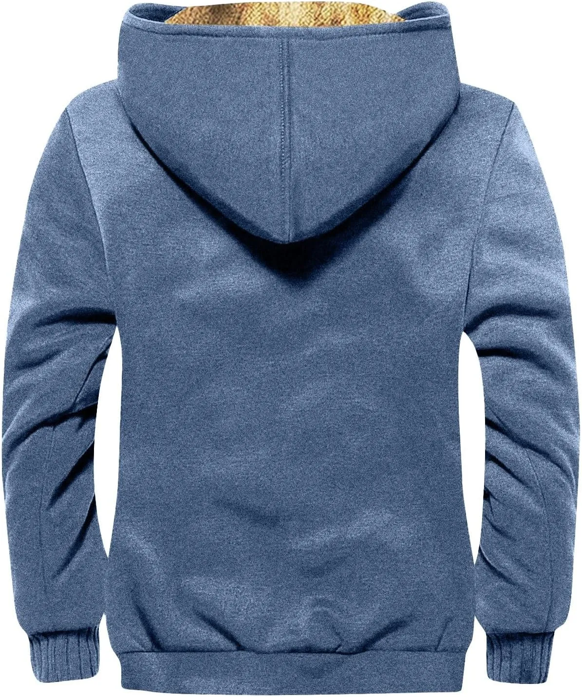 Long Sleeve Coat Graphic Zipper Winter Coats Fleece Fur Lined Jacket Long Sleeve Oversized Hoodies For Men