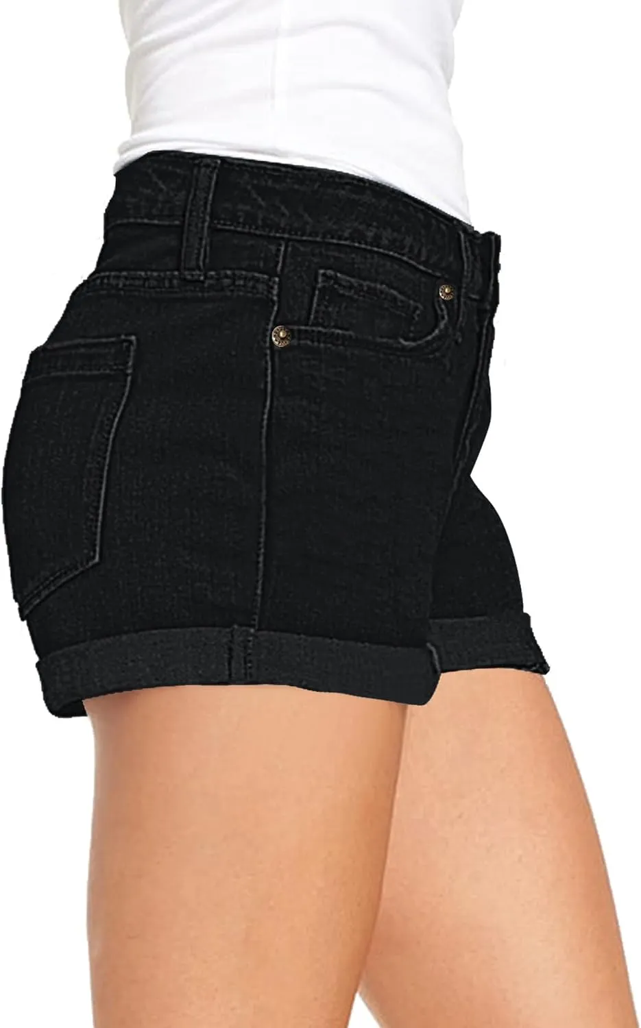 luvamia Women's Denim Jean Shorts High Waisted Stretchy Short Jeans