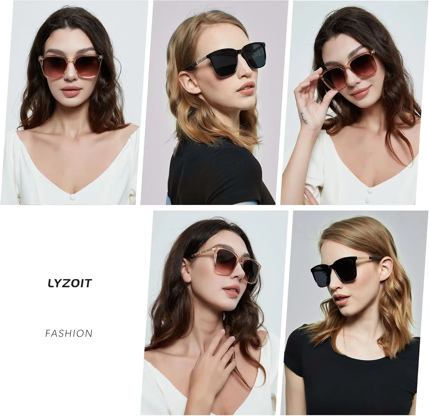 LYZOIT Oversized Sunglasses for Women Mirrored Big Large Shades Fashion Square Frame Sun glasses UV Protection