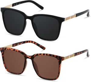 LYZOIT Oversized Sunglasses for Women Mirrored Big Large Shades Fashion Square Frame Sun glasses UV Protection