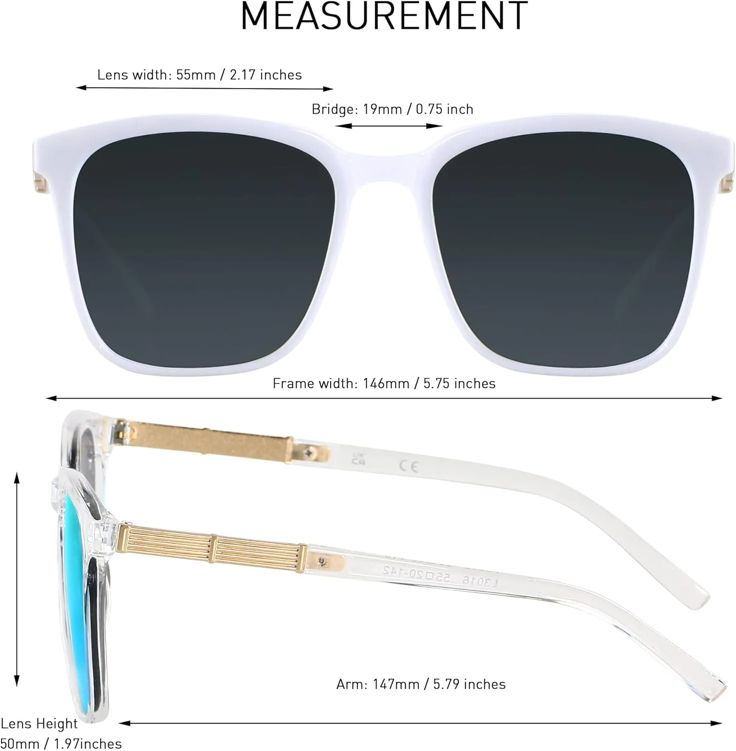 LYZOIT Oversized Sunglasses for Women Mirrored Big Large Shades Fashion Square Frame Sun glasses UV Protection