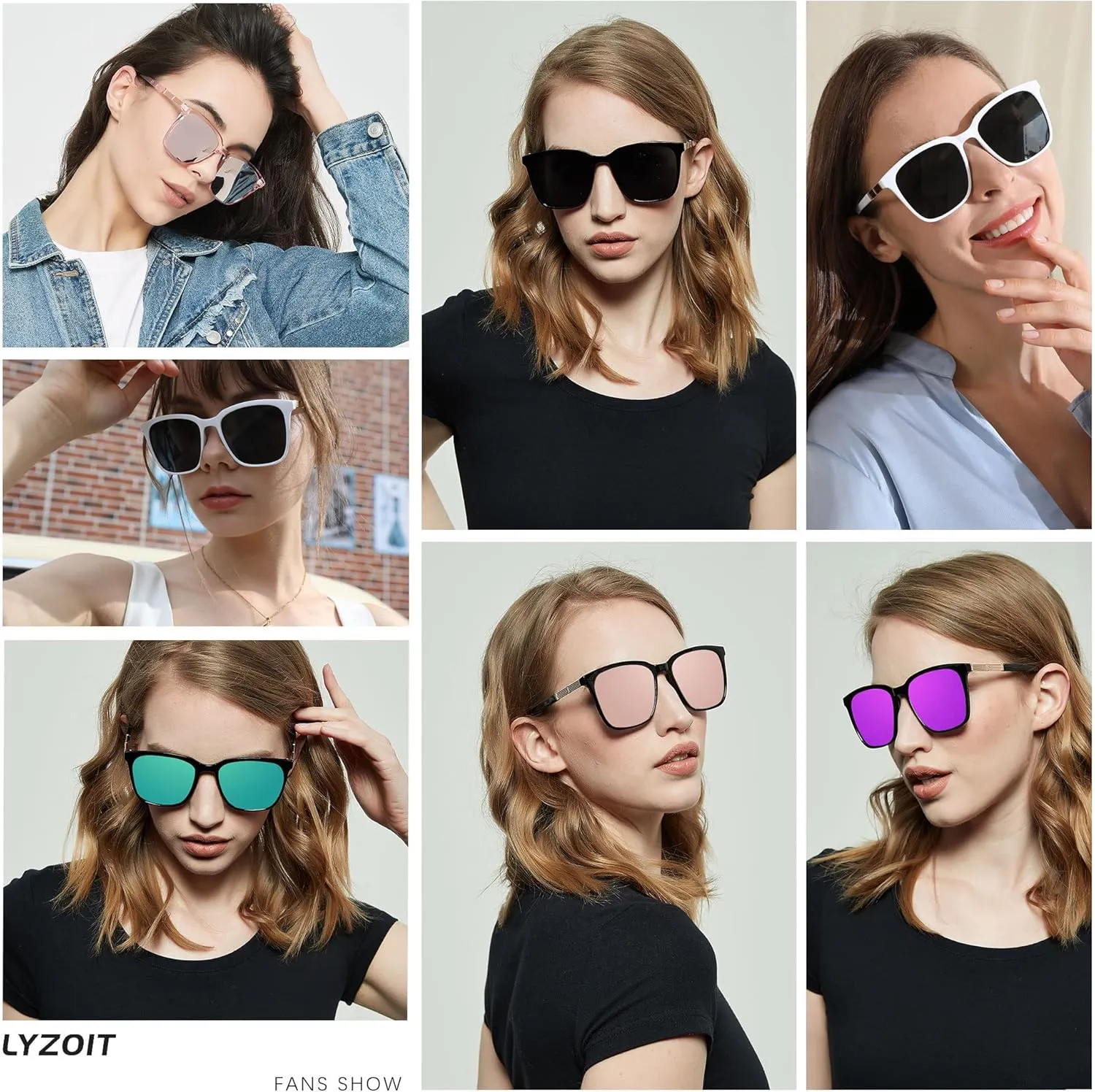 LYZOIT Oversized Sunglasses for Women Mirrored Big Large Shades Fashion Square Frame Sun glasses UV Protection
