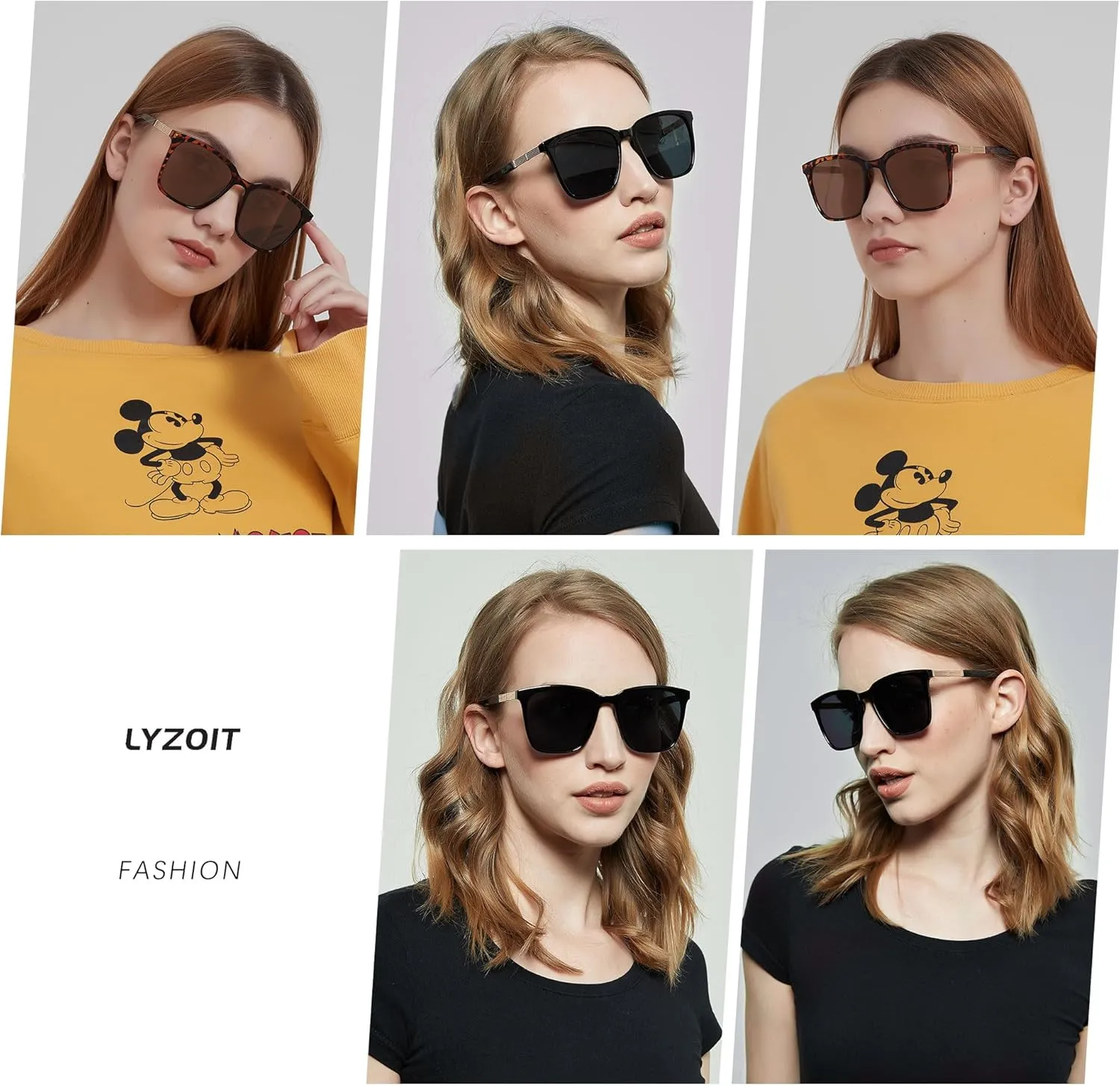 LYZOIT Oversized Sunglasses for Women Mirrored Big Large Shades Fashion Square Frame Sun glasses UV Protection