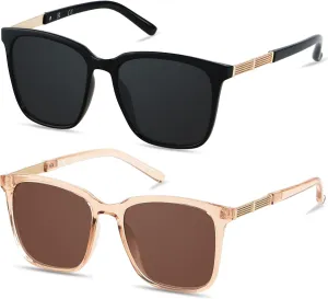 LYZOIT Oversized Sunglasses for Women Mirrored Big Large Shades Fashion Square Frame Sun glasses UV Protection