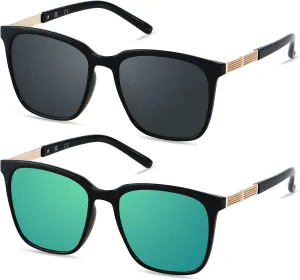 LYZOIT Oversized Sunglasses for Women Mirrored Big Large Shades Fashion Square Frame Sun glasses UV Protection