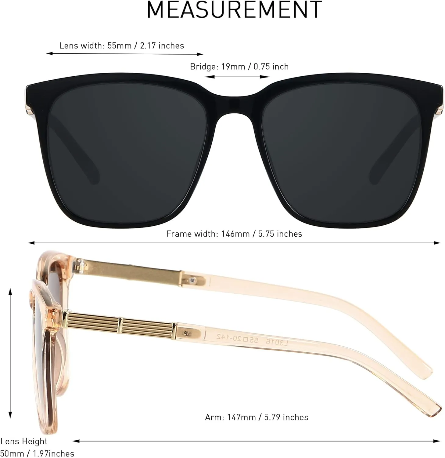 LYZOIT Oversized Sunglasses for Women Mirrored Big Large Shades Fashion Square Frame Sun glasses UV Protection