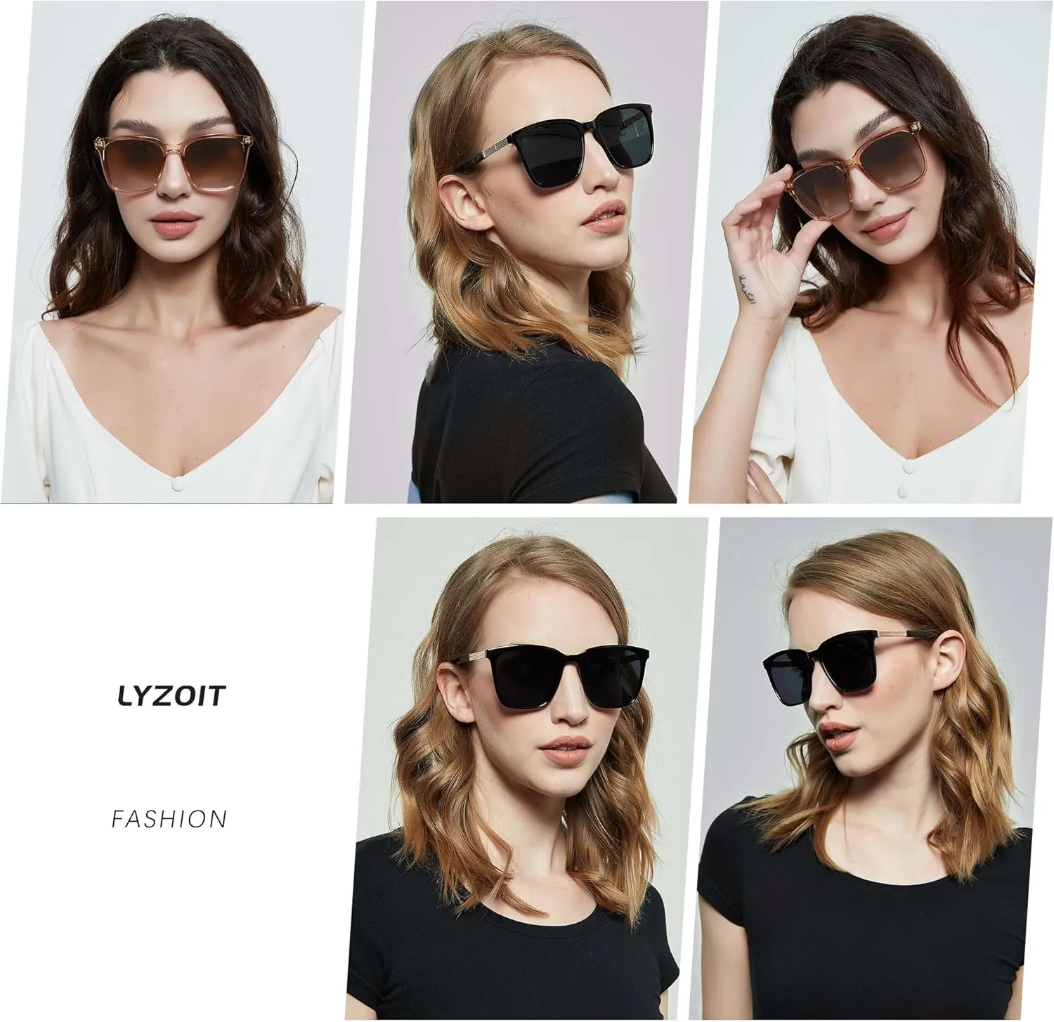 LYZOIT Oversized Sunglasses for Women Mirrored Big Large Shades Fashion Square Frame Sun glasses UV Protection