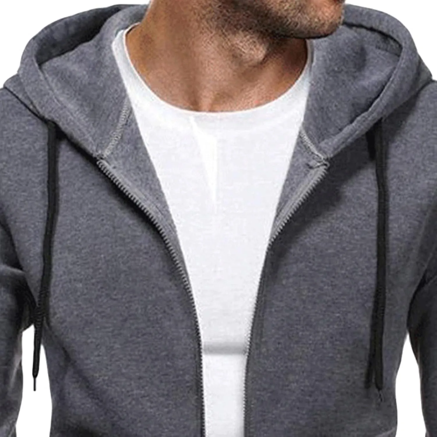 Maiyifu-GJ Mens Longline Cardigan Jacket Long Sleeve Zip Up Hooded Sweater Lightweight Casual Open Front Coat with Pockets